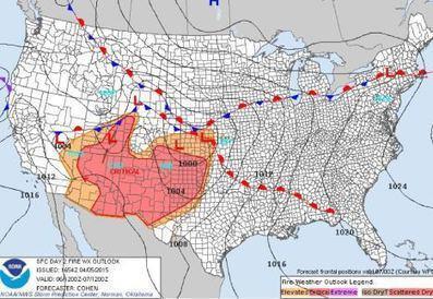 Critical fire weather forecast across big swath of Southwest