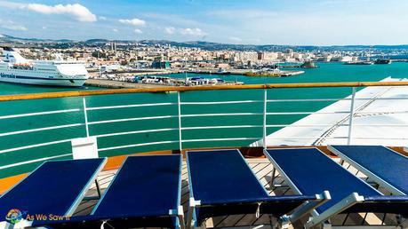 View of one of our Adriatic cruise ports from the top deck of our ship.