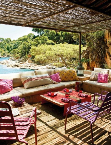 vacation beach porch with view of ocean