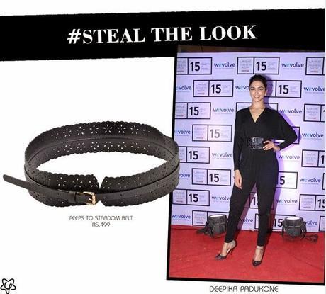 #ShopWhatTheyGot | Steal Look-Alike Of Deepika Padukone's Black Leather Wais Belt For Only Rs.499