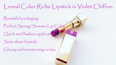 Loreal Color Riche Lipstick in Violet Chiffon