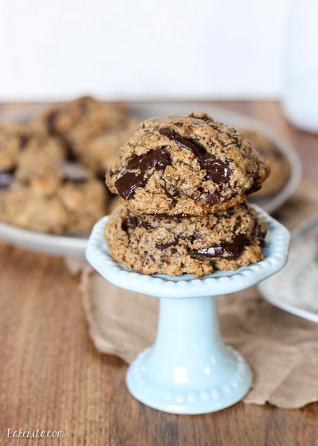 These Paleo Chocolate Chip Cookies totally nail the taste and texture of your favorite classic treat - the taste testers who tried these had no idea they were Paleo! These gluten free, dairy free, refined sugar free chocolate chip cookies give you all the comfort without the guilt.