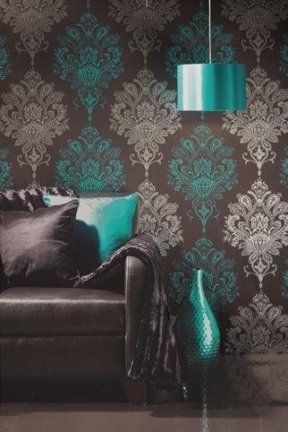 brown and turquoise wall paint
