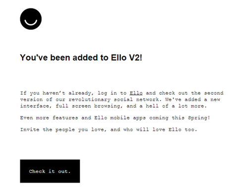 Ello, the minimalist social network is now Version 2!