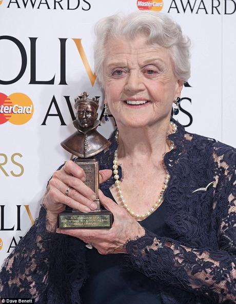 Triumphant: Dame Angela Lansbury's triumphant West End return was capped with an Olivier Award for Best Actress in a Supporting Role for Blithe Spirit on Sunday 