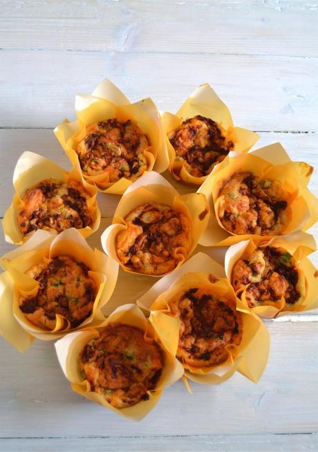 Cheese & Spring O Muffins with Sun-Dried Tomato Swirl