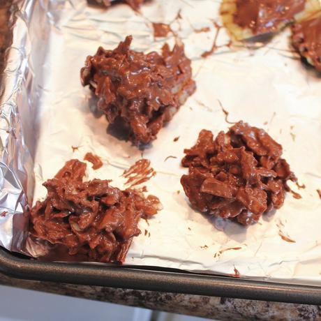 Peanut Butter Wingdings Chip bits made into haystacks