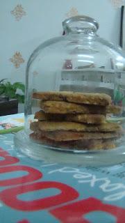 Rice and Curry leaves in my Crackers-Masala Crackers-Daring Bakers August 2013