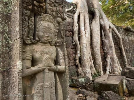 Trees and Statues in Preah Kan Angkor Wat