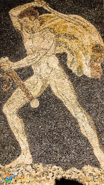 Ravenna mosaic of naked man