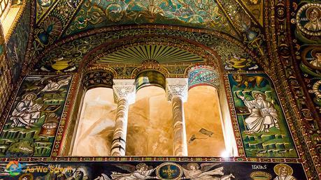Mosaics cover the walls and ceilings in the Church of San Vitale, Ravenna
