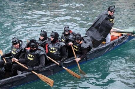 batmen in a boat