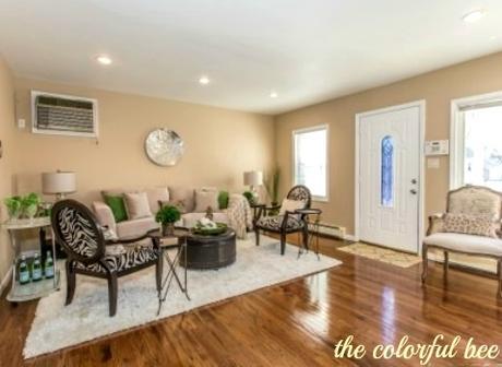 a staged living room in Elmont NY