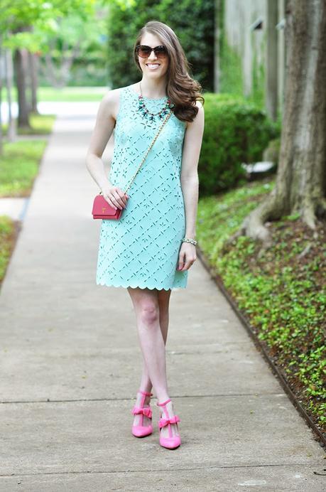 J.Crew laser cut floral shift dress