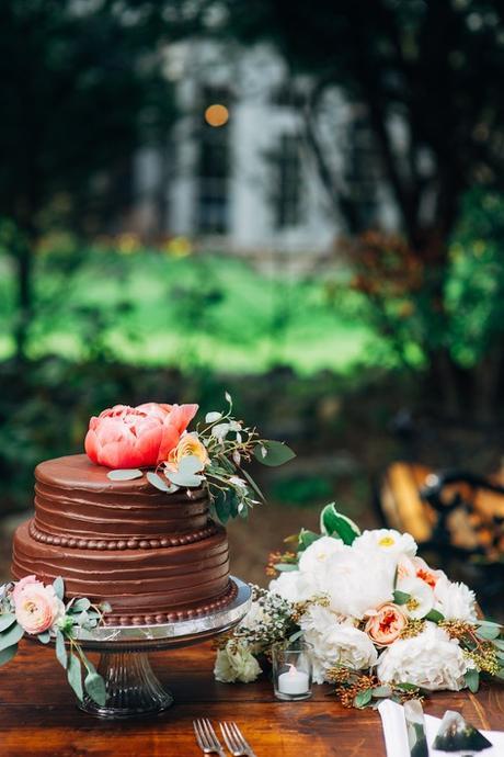 Designer Spotlight: Lauren Wells garden-wedding-chocolate-cake-fat-orange-cat-studio