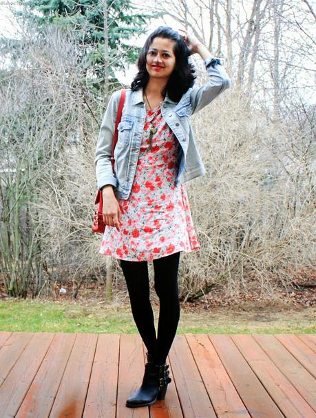 Floral Dress, Denim Jacket