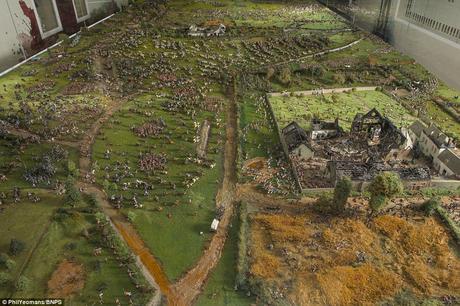 Repair: The diorama was in a poor condition before being restored ahead of the anniversary