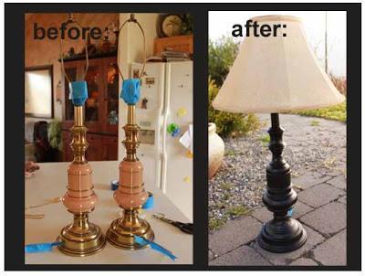 before and after thrift store lamp