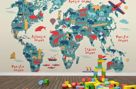 World Map Wallpaper Murals