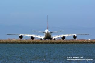 2015 April SFO, airliners  Air France A380,