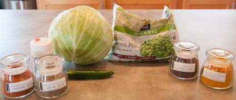 Indian Spiced Cabbage with Peas (or “Cabbage Sabzi”)