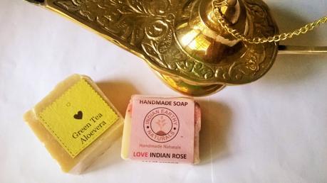 Indian Earthy Naturals Green Tea and Love Indian Rose Handmade Soaps Review