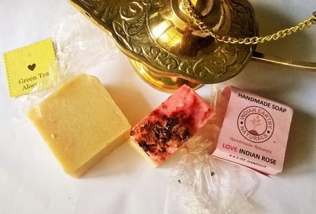 Indian Earthy Naturals Green Tea and Love Indian Rose Handmade Soaps Review