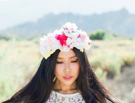 pretty flower crown hairstyle Coachella Style Diary | Desert Roses