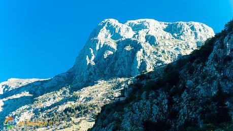 church nestled into side of mountain, Bay of Kotor