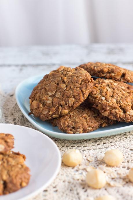 Spelt and Macadamia Anzac Biscuits