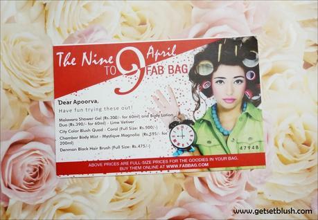 FAB BAG April 2015 Review-Nine to 9