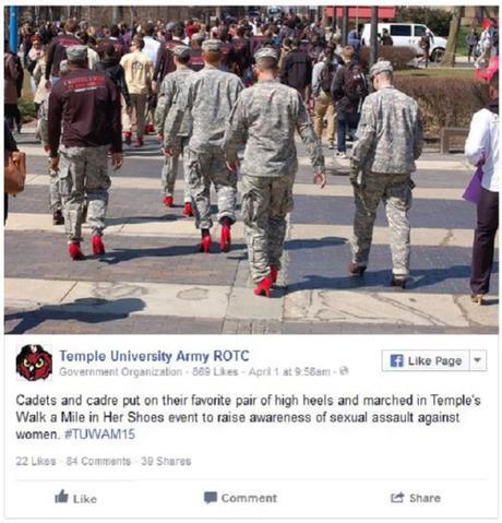 Temple U Army ROTC red high heels