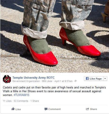 Temple U Army ROTC red high heels3