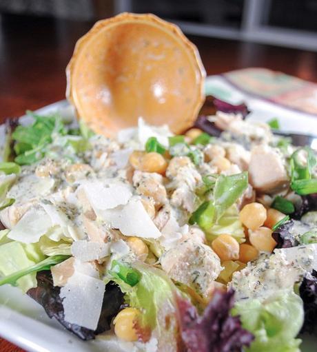 Chicken Salad with Chickpeas, Parmesan Cheese and a Lemony Italian Dressing
