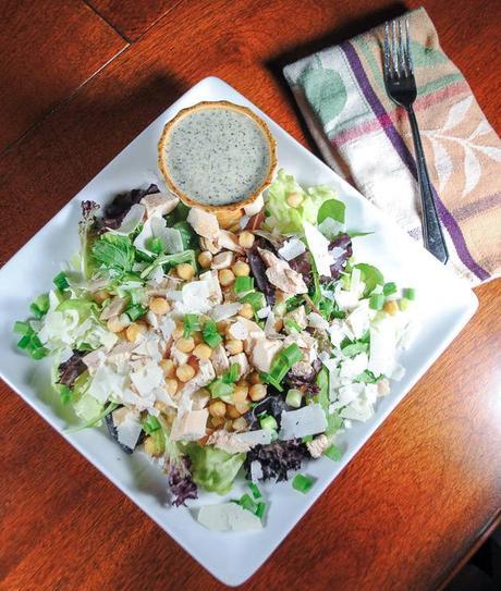 Chicken Salad with Chickpeas, Parmesan Cheese and a Lemony Italian Dressing