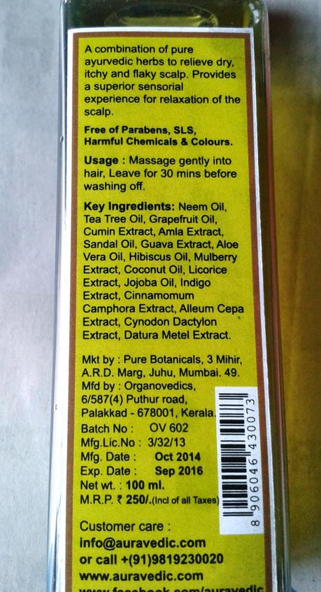 Auravedic Scalp Relief Hair Oil Review