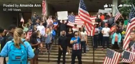 Valdosta State U students support American flag