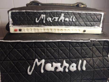 marshall amps small and large stack birthday cake hand piped details