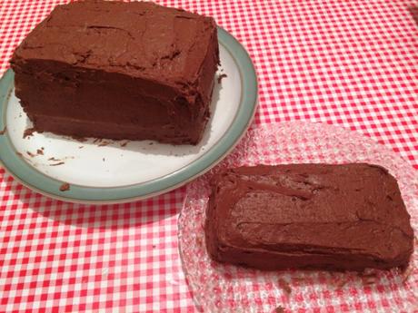 chocolate buttercream crumb-coated square cakes for birthday