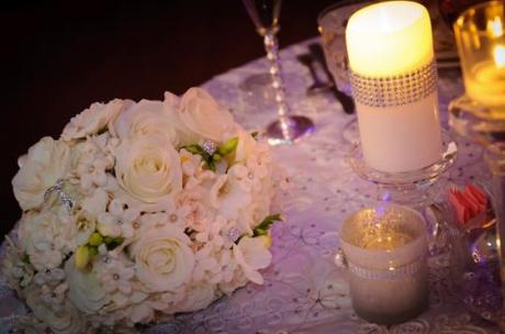 Crystals and Bling add Sparkle to a Winter Wedding