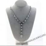 Platinum and Diamond Mixed Shape Y-Necklace