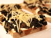 Mushroom Spinach Tartines with Roasted Garlic Spread