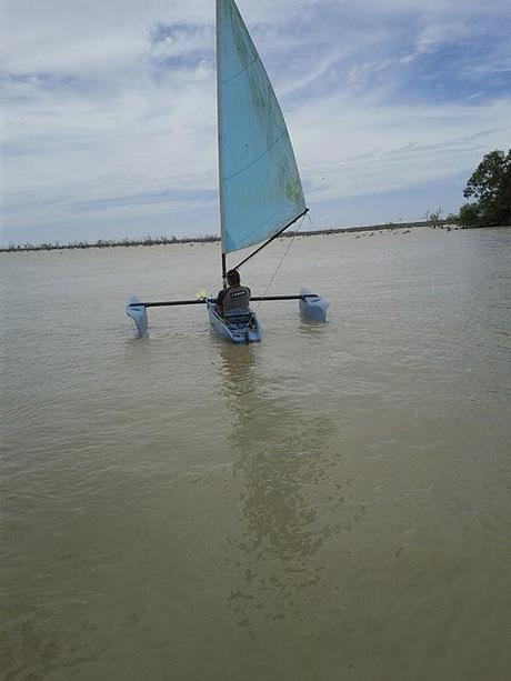 Kayak Sailing Trimaran in the Outback