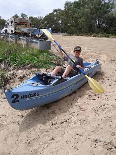 Kayak Sailing Trimaran in the Outback
