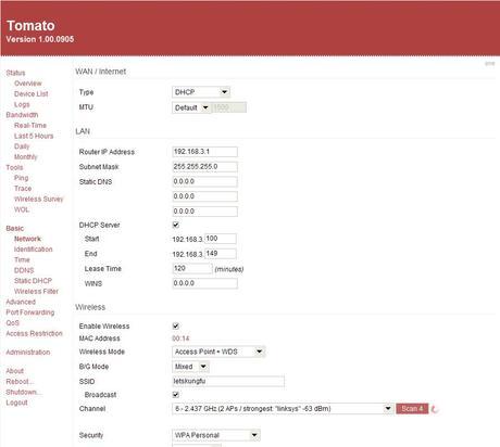 Wireless Router Tomato Firmware