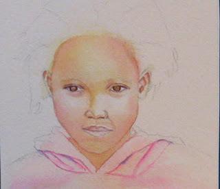 Watercolor portrait tutorial - Girl in Pink