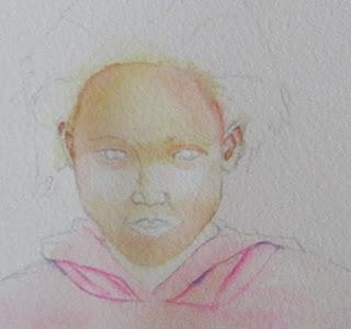 Watercolor portrait tutorial - Girl in Pink