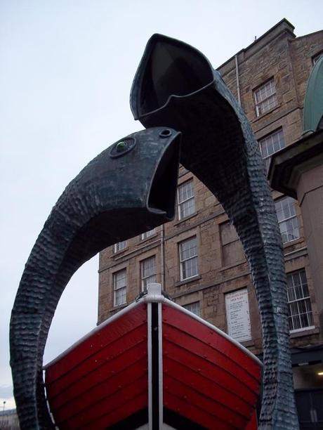 Fish statues at Comercial Quay, Leith