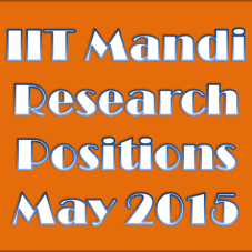 IIT Mandi Research Positions May 2015