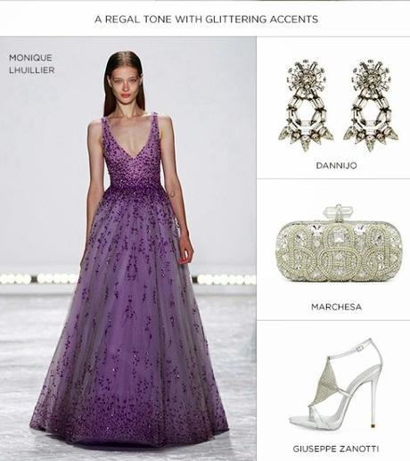 Styling Evening Gowns with Classic Accessories - Lilac gown with sequin details styled with white crystals